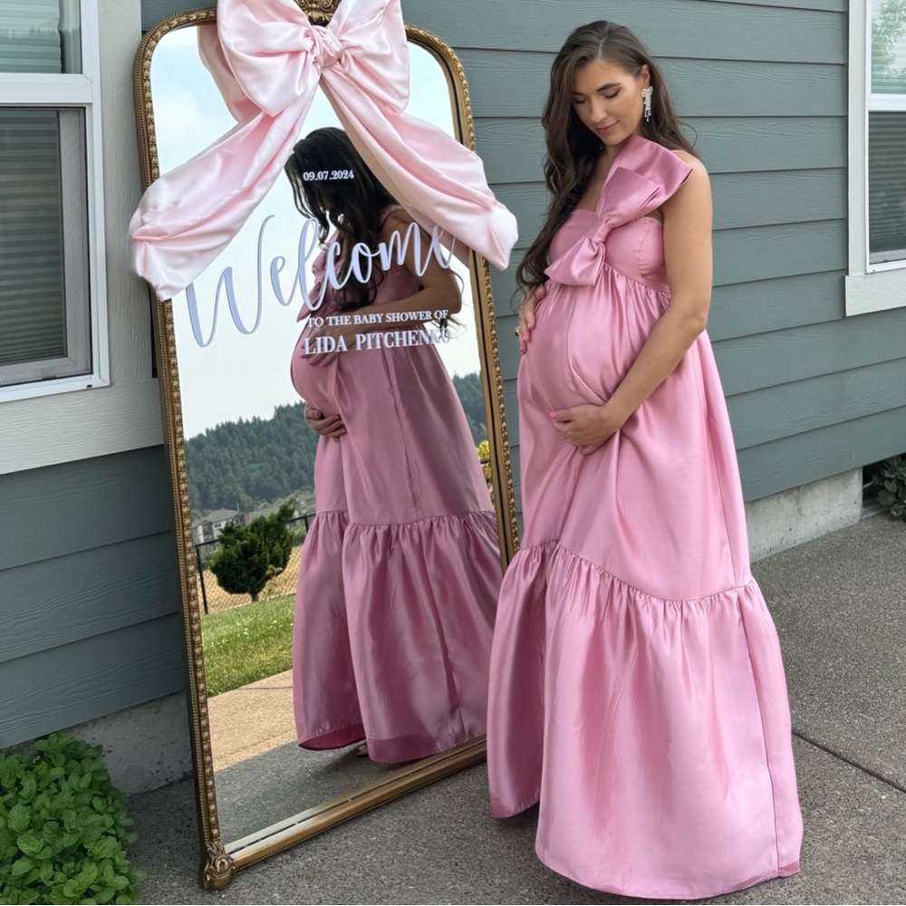 Betina Bow One-Shoulder Gown